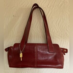 Fossil dark Red genuine Leather Shoulder Bag